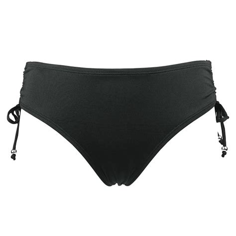 Women S Black Solids Tone Bikini Bottom Side Twist Hipster Swim Brief