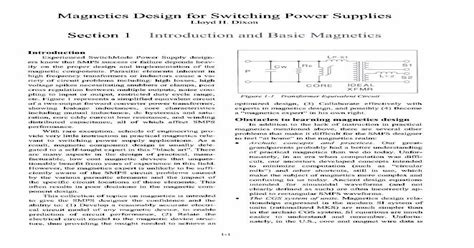 Pdf Magnetics Design For Switching Power Supplies  Design For Switching Power Supplies Lloyd