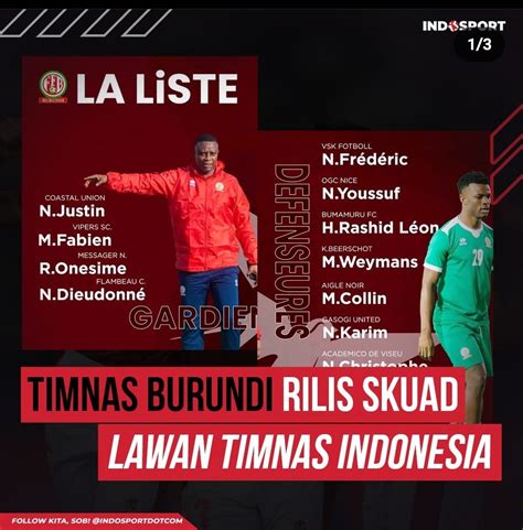 Indosport On Twitter Timnas Burundi Sudah Rilis Squad Buat Lawan