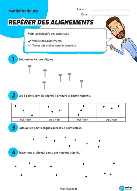 Exercices Rep Rer Les Alignements Pour Cp Ce Ma Tre Lucas