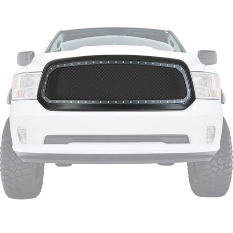 Buy Eag Rivet Mesh Complete Grille Replacement With Matte Black Abs Shell Fit For 13 18 Ram 1500