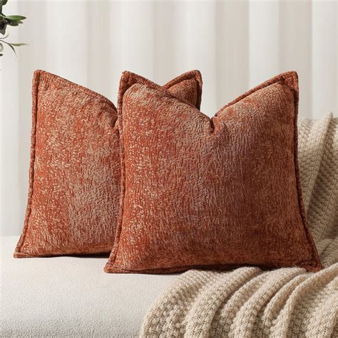 Amazon Dezene Pack Of Burnt Orange Fall Decorative Throw Pillow