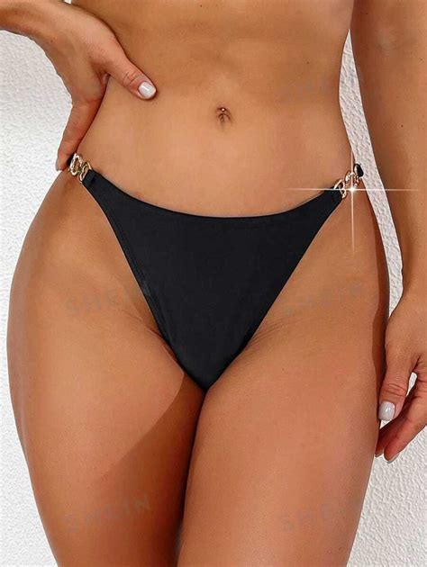 SHEIN Swim Women Sexy Chain Connected Bikini Bottoms SHEIN UK