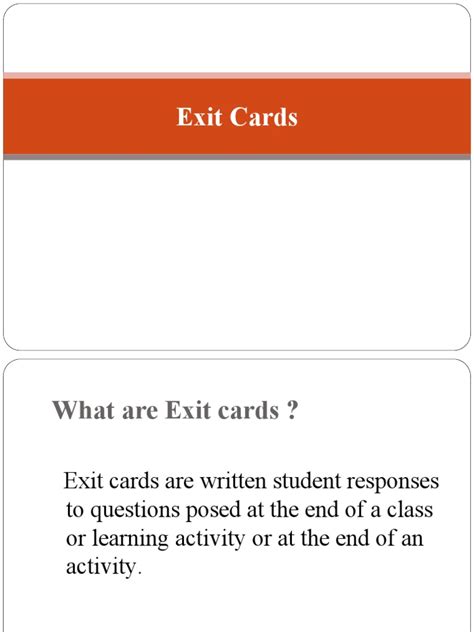 Exit Cards | PDF | Differentiated Instruction | Pedagogy