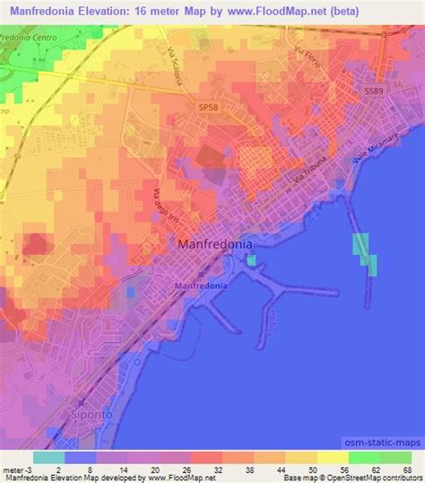 Elevation of Manfredonia,Italy Elevation Map, Topography, Contour