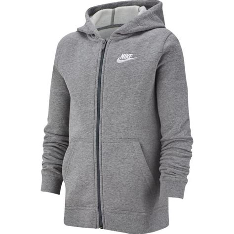 Nike Hoodie Nsw Club Grau Weiß Kinder Unisportstore De