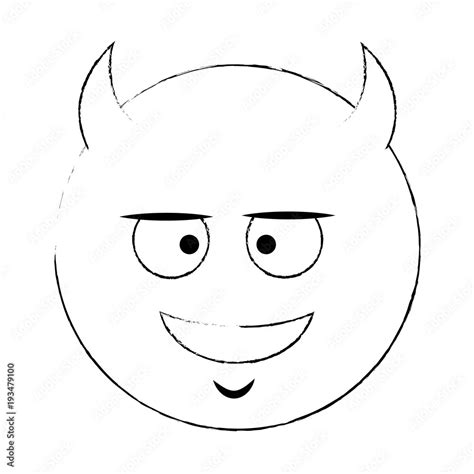 Devil emoji cartoon vector illustration graphic design Stock Vector ...