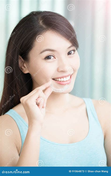 Woman With Invisible Braces Stock Image Image Of Correcting Doctor