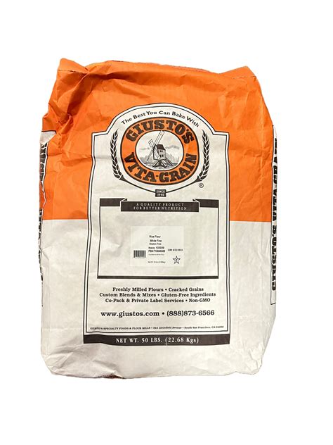 Giustos Rice Flour 1 50lb Lettieri And Co