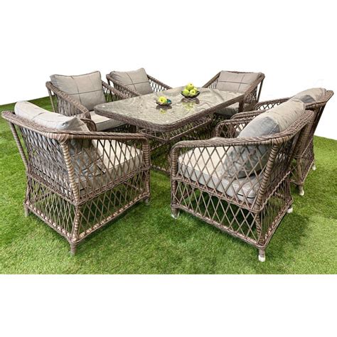 Комплект садовой мебели MILAN 6 искусственный ротанг, стол и 6 стульев ...