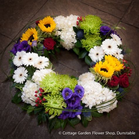 Mixed Grouped Wreath The Cottage Garden Flower Shop Dunstables