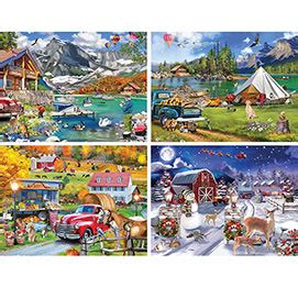 Set Of Sandy Rusinko Winter Time Large Piece Jigsaw Puzzles