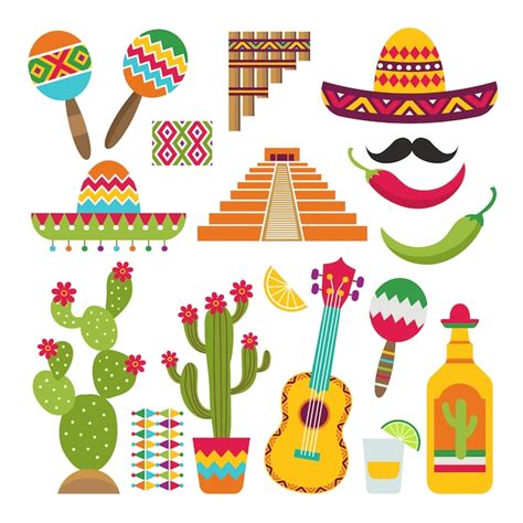 Premium Vector Set Of Traditional Mexican Symbols