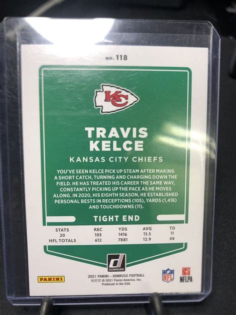 Travis Kelce Panini Donruss Red Foil Press Proof Photo Variation