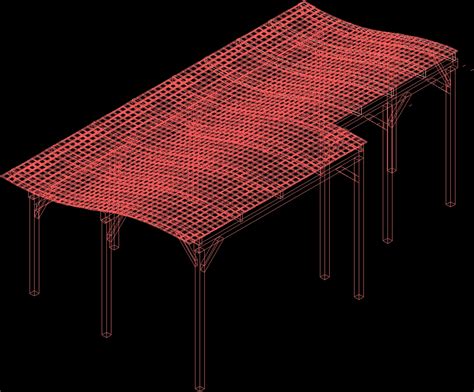 Wooden Pergola 3D DWG Detail for AutoCAD • Designs CAD