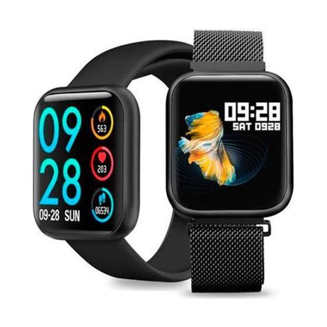 Rel Gio Smart Watch P Rosa C Duas Pulseiras Batimento Card Aco