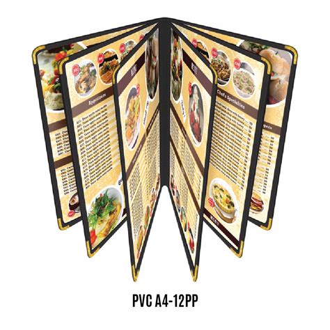 Pvc Folder Restaurant Menu