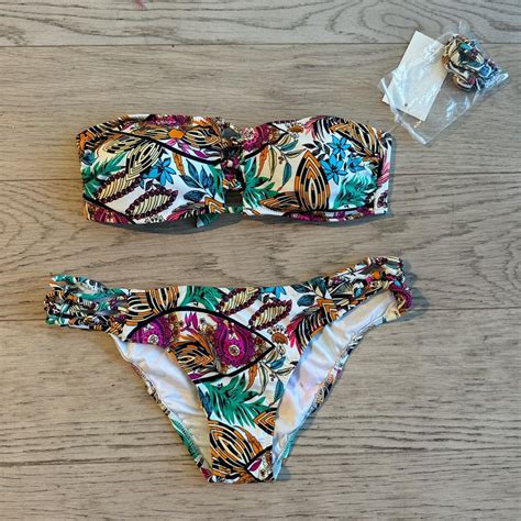 Nwt Matching Bikini Set Size Large With Straps Depop