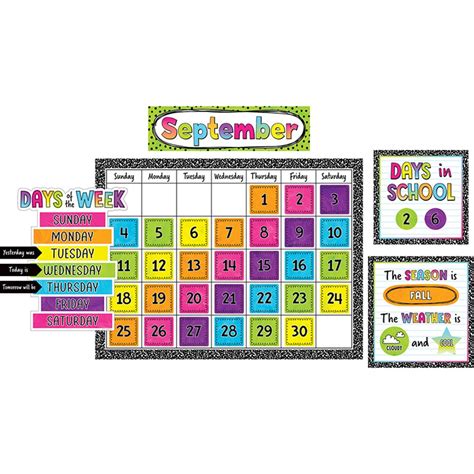 Brights 4ever Calendar Bulletin Board Set Tcr6921 Teacher Created