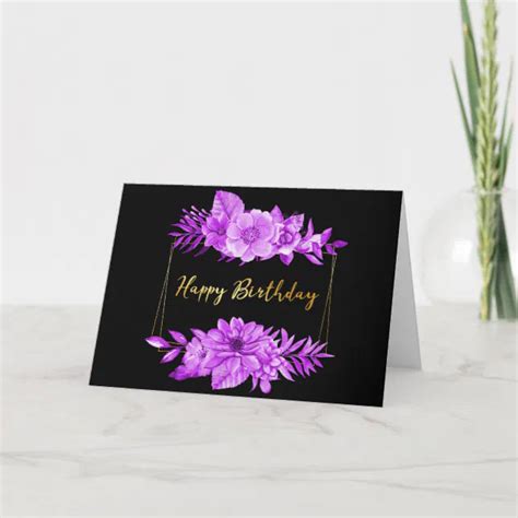 Purple Flower Birthday Card Zazzle