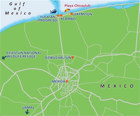 Progreso Mexico Map Cruise Terminal Map - Middle East Political Map