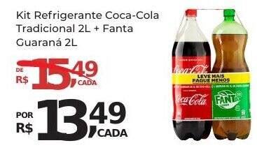 Kit Refrigerante Coca Cola Tradicional 2L Fanta Guaraná 2L oferta na