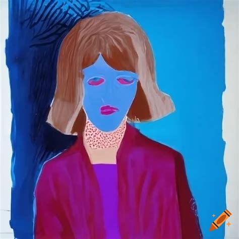 Female Live Announcer With David Hockney Art