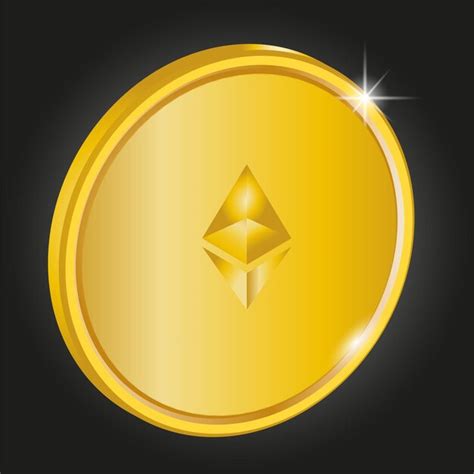 Moeda De Ouro Ethereum Conceito De Criptomoeda Vetor Premium