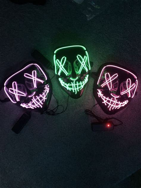 Неоновая Светодиодная светящяяся led маска для стрима,вечеринки: 199 ...