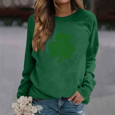 Sksloeg Saint Patricks Day Women Sweatshirt Holiday Casual Sweatshirt