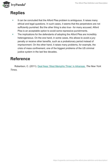 The Alford Plea Definition and Description - 455 Words | Essay Example