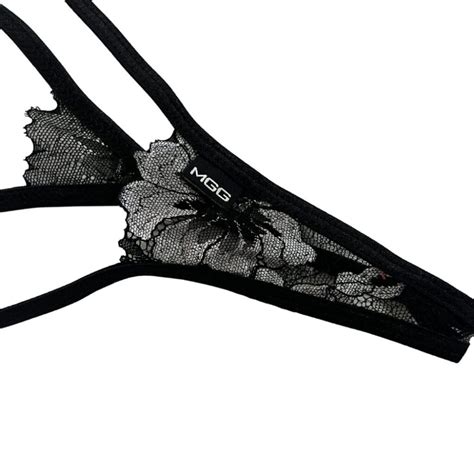 Silver Flowers Ultra Lace Thong G String Lingerie Micro Gigi