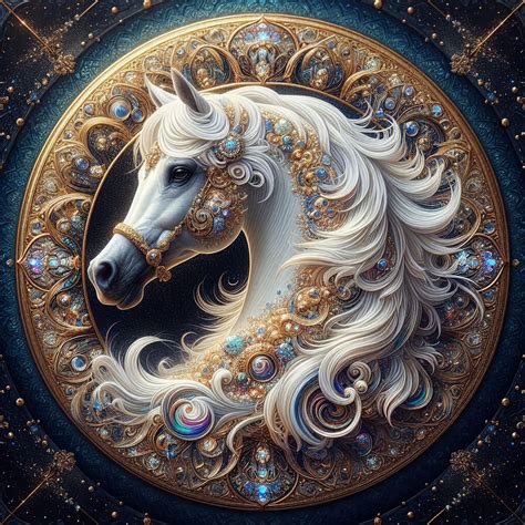 Arabian Horse With Gold And Fire Opal Ai Generated Artwork