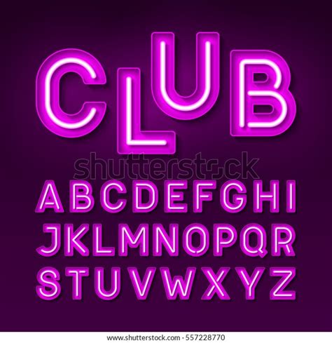 Night Club Neon Font Broadway Style Stock Vector (Royalty Free) 557228770