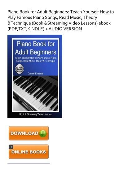 Natural Piano Book For Adult Beginners Teach Yourself How To Play