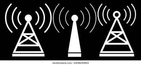 Radio Tower Mast Radio Waves Broadcast Stock Vector Royalty Free