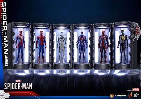 Hot Toys VGMC002 Marvel S Spider Man Spider Man Advanced Suit Armory Miniature Collectible