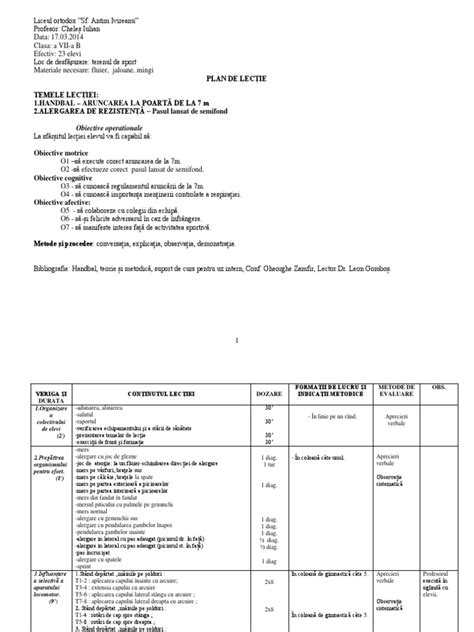 Pdf Plan De Lectie Clasa A Vii A Educatie Fizica Dokumen Tips