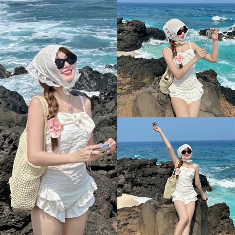 hàng có sẵn Set bikini 2 dây phối nơ liền thân năng động cá tính hàng QC CAO CẤP loại 1