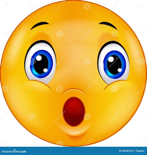 Cartoon Surprised Emoticon Stock Vector Illustration Of Emotion 46948169