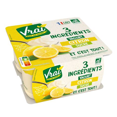 Yaourts Brass Citron Bio Vrai Les Pots De G Prix Carrefour