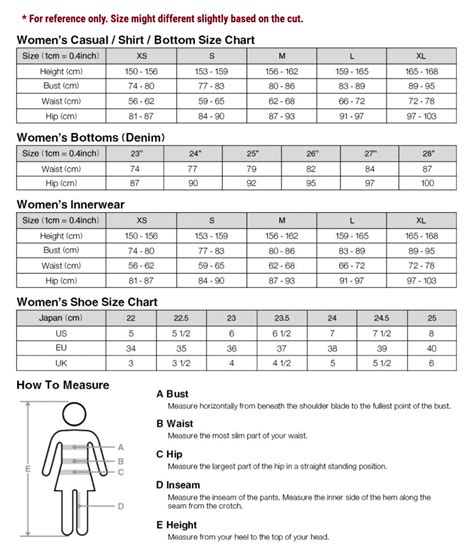 Muji Clothing Size Comparison Japan Vs Us New Denizen