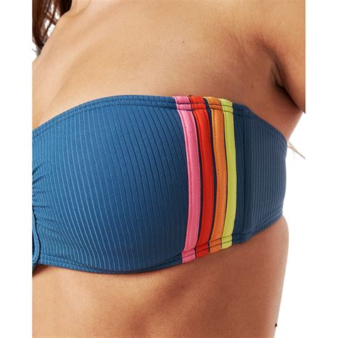 Rip Curl Wave Shapers Stripe Bandeau Bikini Top Damen Real Teal