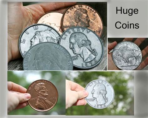 Vintage Set Of 6 Oversized Novelty Large Coins Etsy Coins Novelty