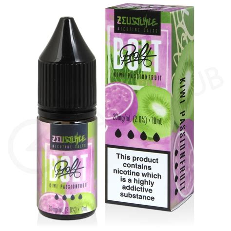 Kiwi Passionfruit Nic Salt E Liquid By Bolt Nic Salt 4 For £10