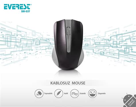 Everest SM 537 Usb Gri 2 4Ghz Kablosuz Mouse