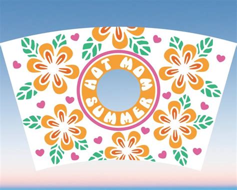 Hot Mom Summer SVG Starbucks Cup Wrap Svg Boho Floral Beach Etsy