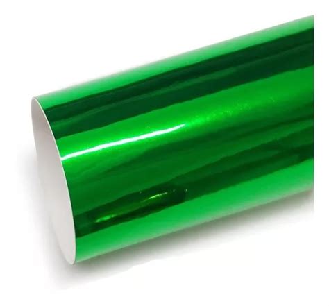 Adesivo Espelhado Cromo Verde Hard Envelopamento Mold Vel