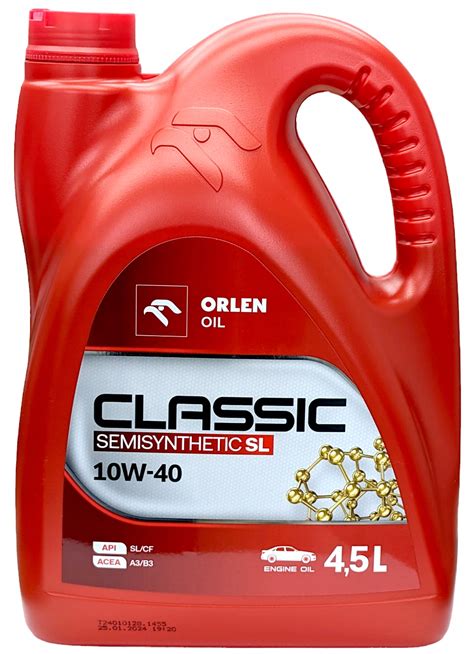 Olej Silnikowy Orlen Oil Classic 10W40 Semisynthetic SL 4 5L 03871 Za