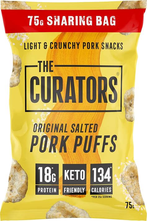 The Curators Pork Puffs Original Salted G Sharing Bag Packs